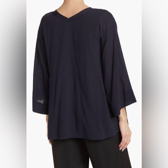 VINCE Size L EUC Cotton tunic in Coastal/navy blue - Picture 5 of 9